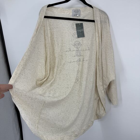 Nogah Chakras Kimono Top O/S Natural Ivory Linen Blend NEW Art to wear - Picture 9 of 12